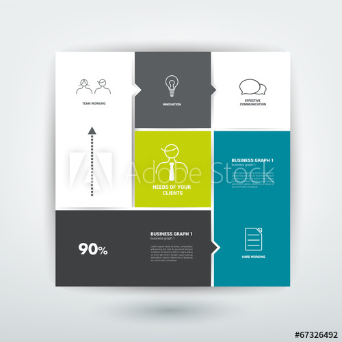 500x500 Square Template Diagram. Flat Vector Tab.