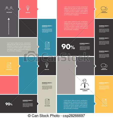 450x470 Square Template Diagram. Flat Vector Tab.