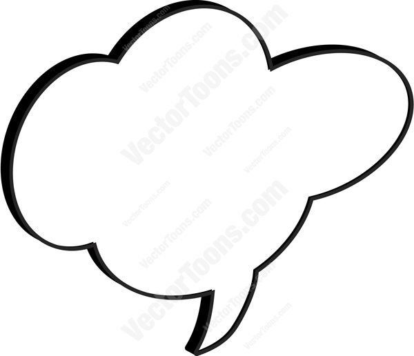 600x516 Cloud Cartoon Talk Bubble With Middle Tail Clipart By Vector Toons