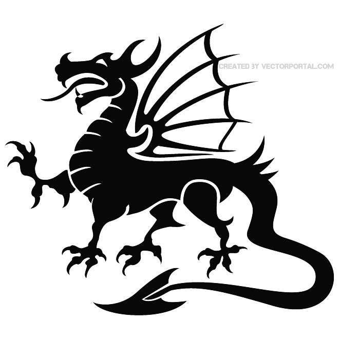 660x660 Dragon With Wings And Tail Vector