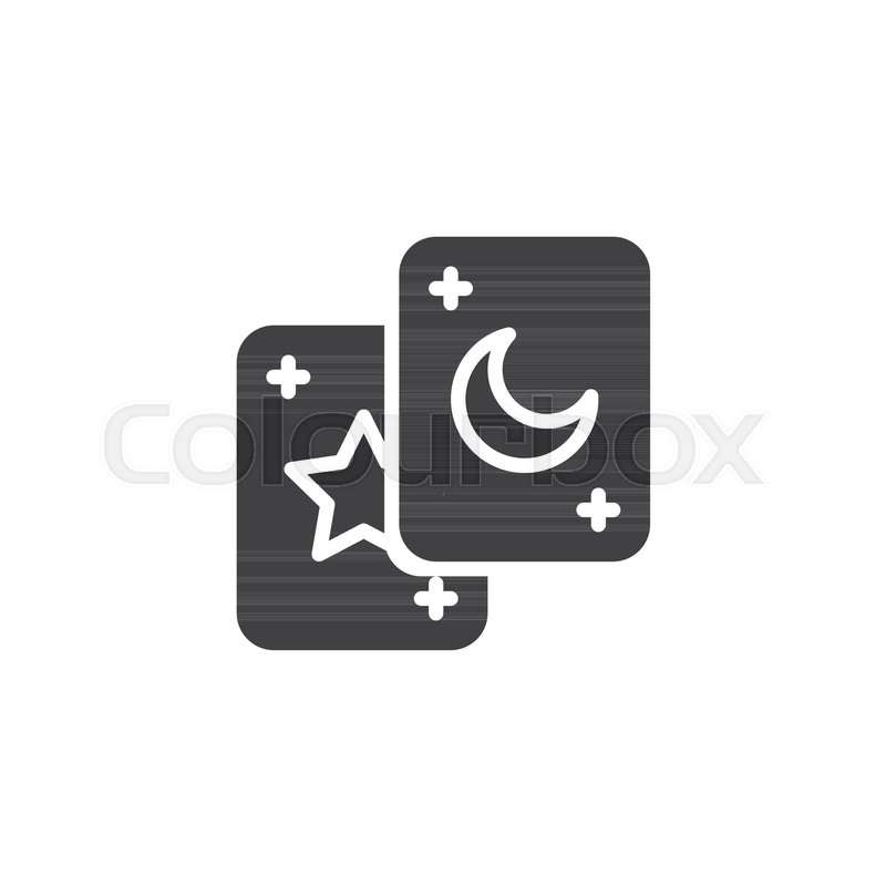 800x800 Tarot Cards Vector Icon. Filled Flat Sign For Mobile Concept And