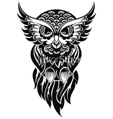 380x400 Owl Vector Tattoo By Galina On Graphic Design