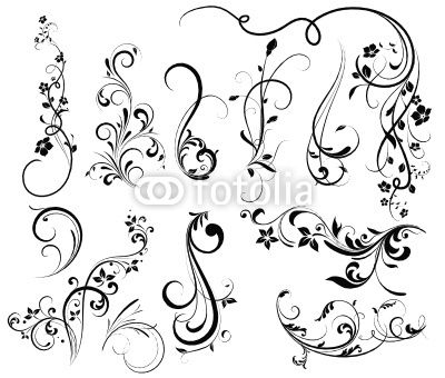 400x340 Swirl Tattoo Designs For Girls Floral Silhouette, Element For