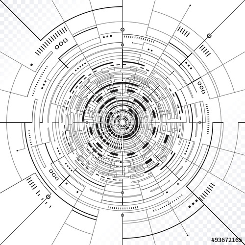 500x500 Technology Circular Structure Abstract Background. Stock Image