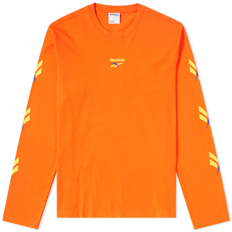 760x760 Reebok Long Sleeve Lf Vector Tee (Bright Lava, Yellow Amp Blue) End.