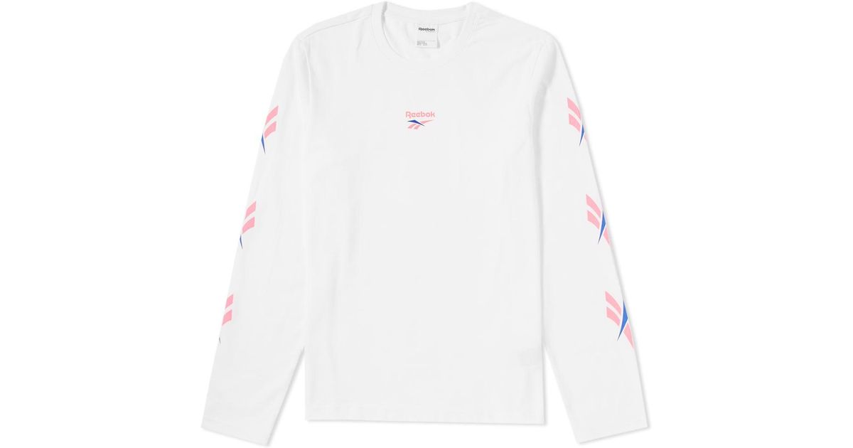 1200x630 Reebok Long Sleeve Lf Vector Tee In White For Men