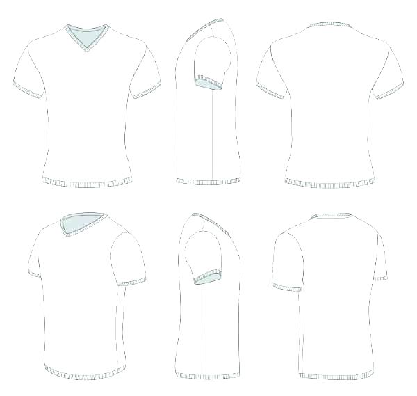 600x569 Tee Shirt Template Vector