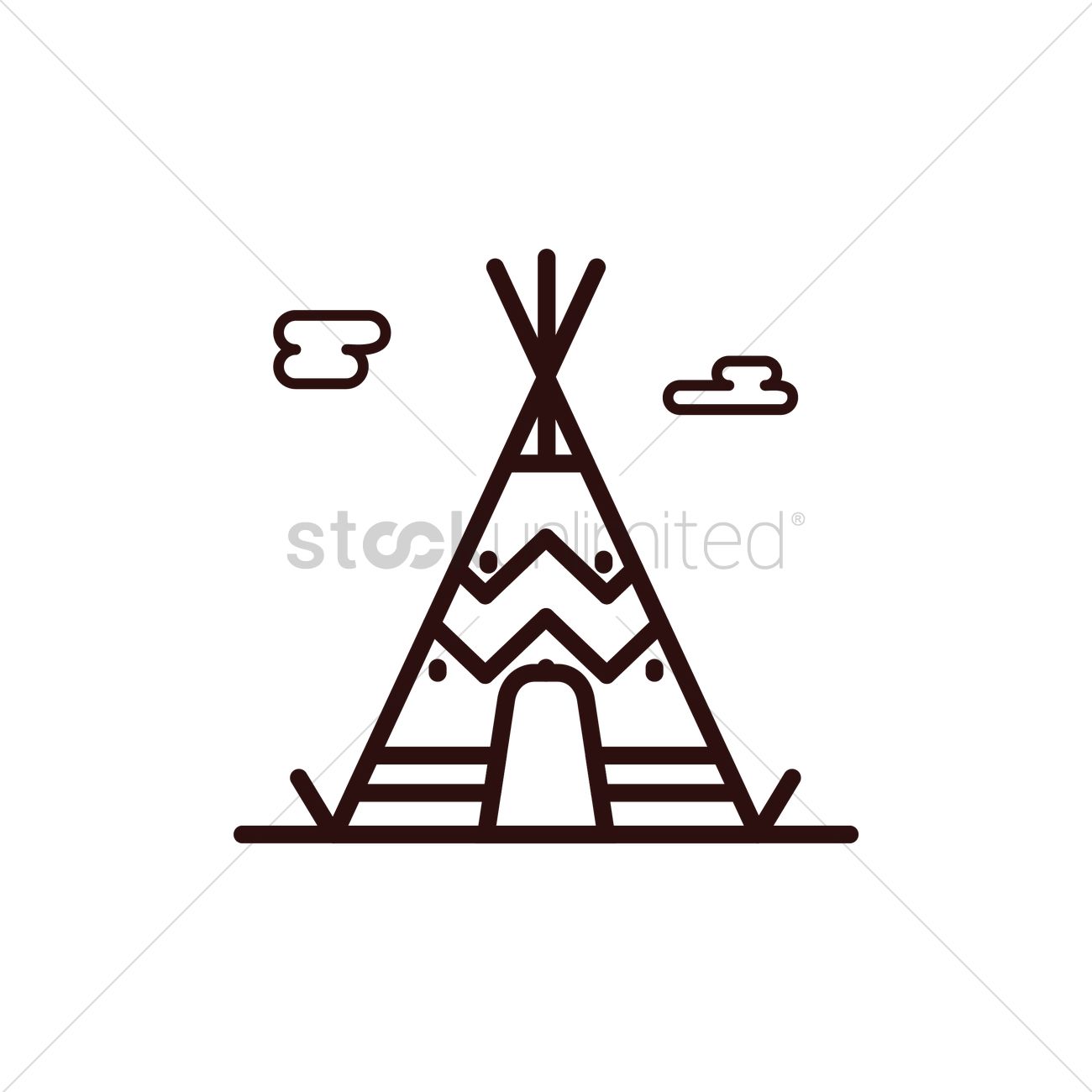 1300x1300 Teepee Vector Image