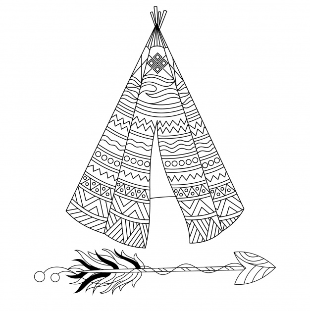 626x628 Teepee With Ornamental Design Vector Premium Download