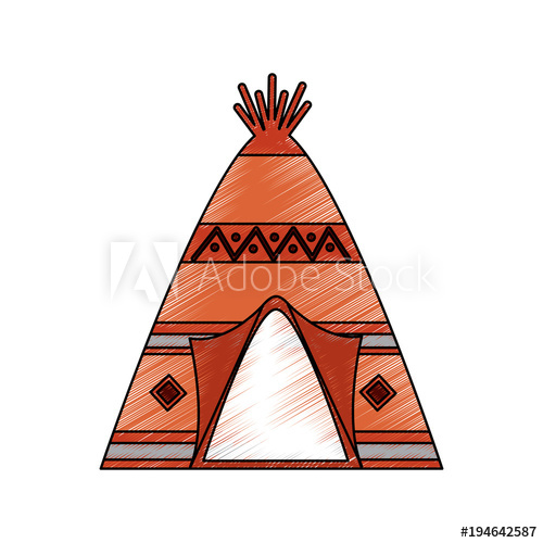 500x500 Teepee Home Native American Icon Image Vector Illustration Design