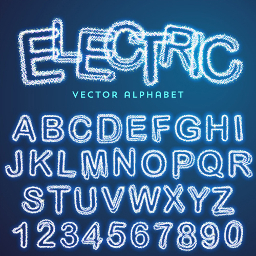 500x500 Lightning Text Effect Vector 02 Free Download