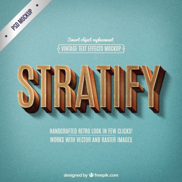 626x626 Vintage Text Effects Psd File Free Download