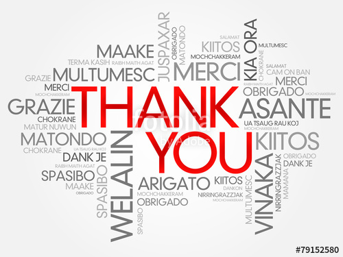 500x375 Thank You Word Cloud Vector Background, All Languages Stock Image