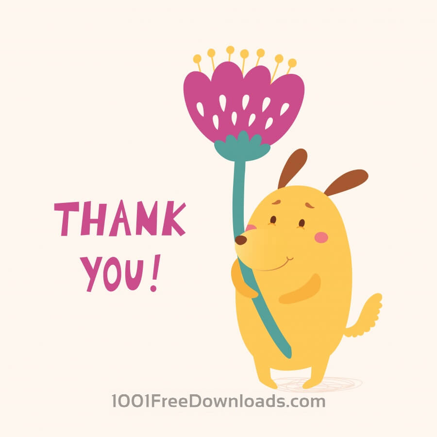 900x900 Free Vectors Thank You Vector Card With Cute Dog Abstract