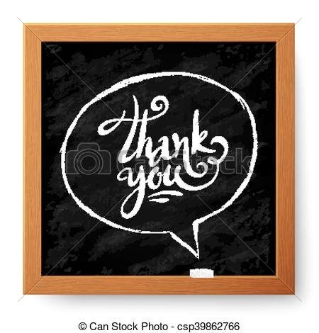 450x470 Hand Drawn Thank You Sign In Speech Bubble On Chalk Board
