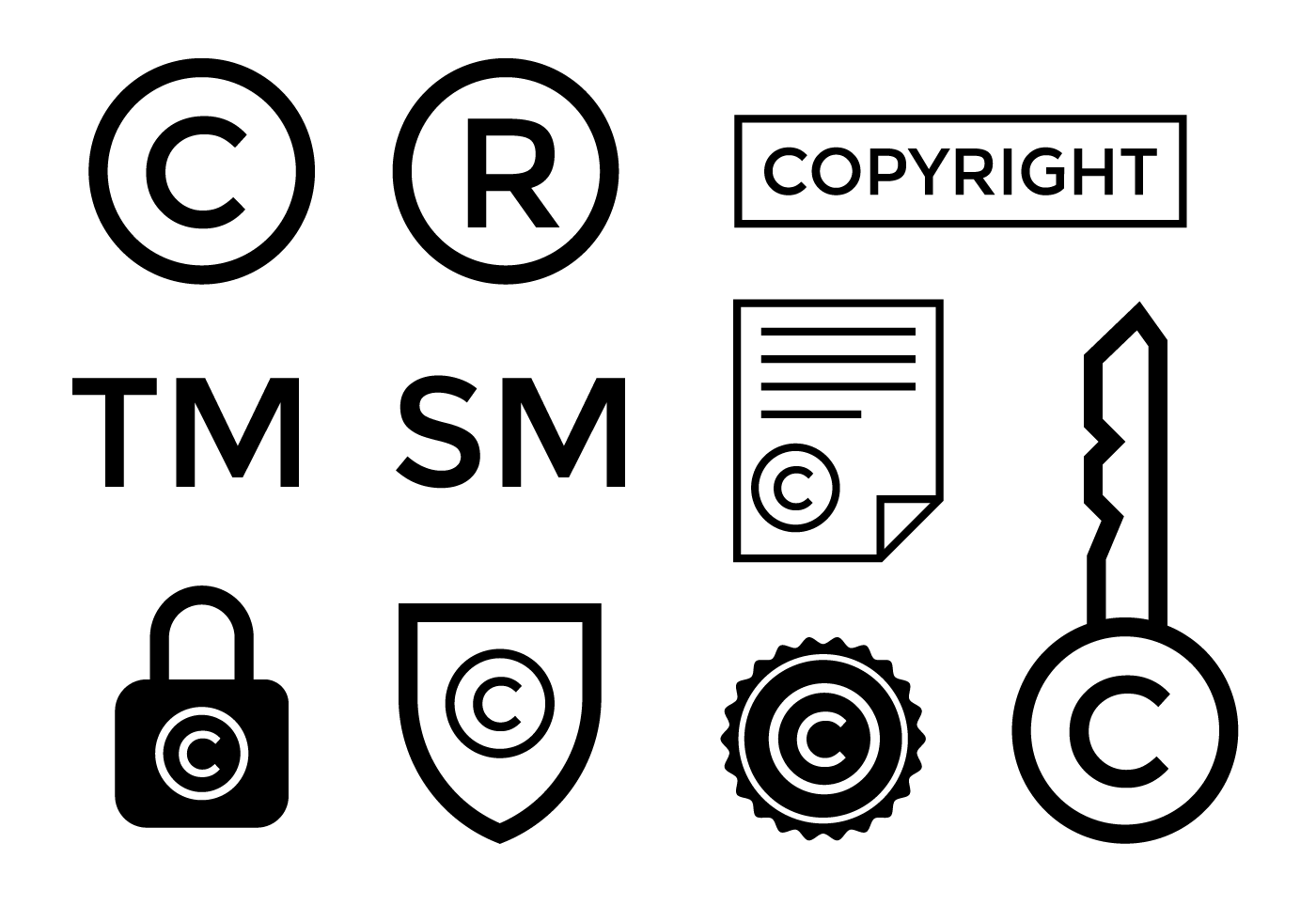 1400x980 Registered Trademark Free Vector Art