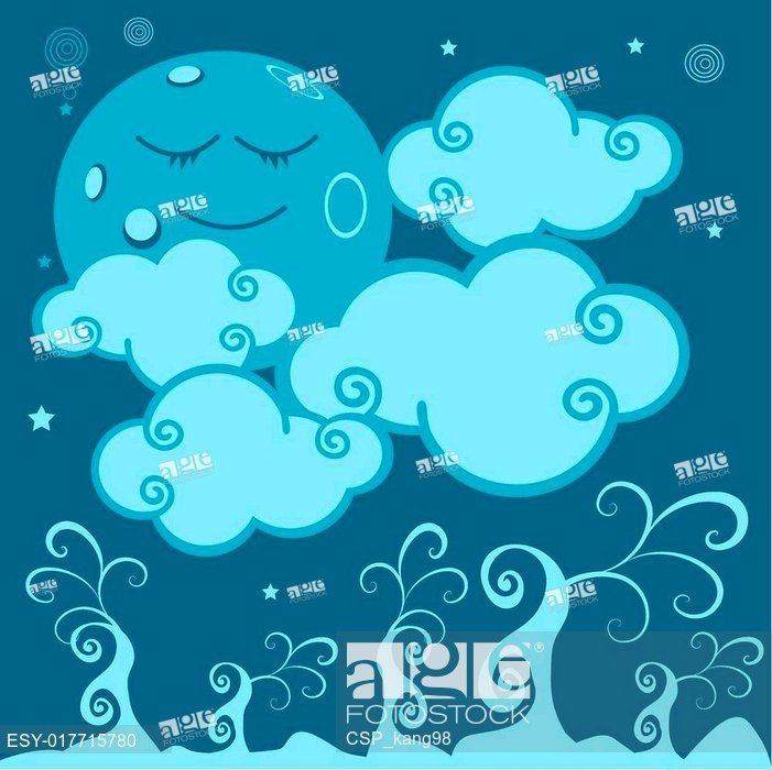 701x700 Lune, Toile, Plante, Monde,dormir, Stock Vector, Vector And Low