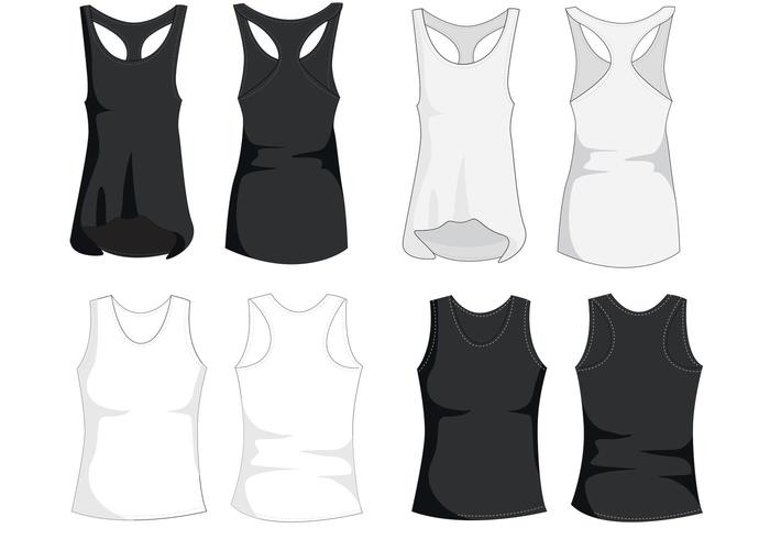 700x490 Tank Top Template Vectors