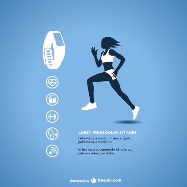 626x626 Fitness Tracker With Runner Silhouette Vector Free Download