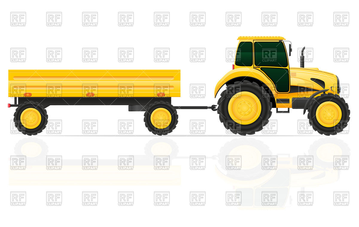 1200x759 Side View Of Tractor With A Trailer Vector Image Vector Artwork
