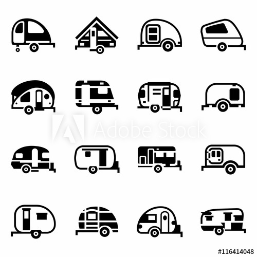500x500 Vector Trailer Icon Set