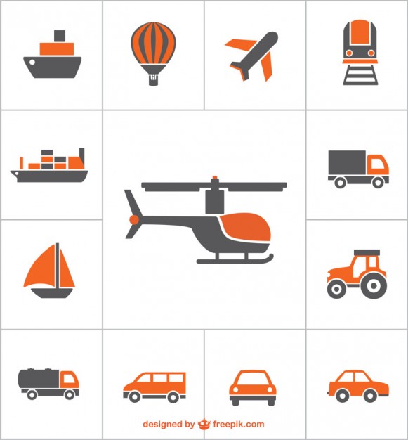 581x626 Transports Icons Vector Free Download