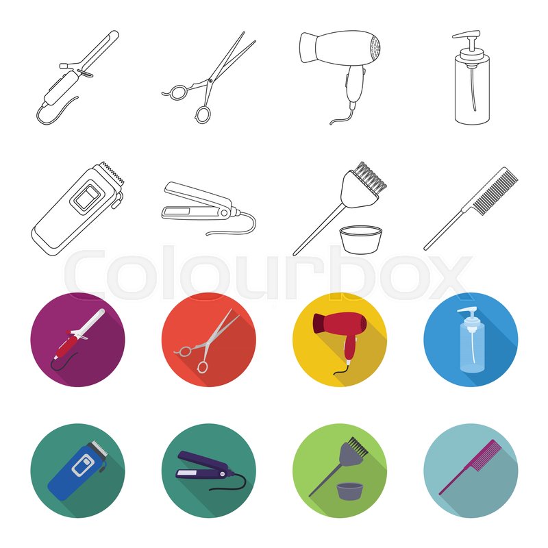 800x800 Trim, Hair Coloring, Comb, Straightener. Hairdresser Set