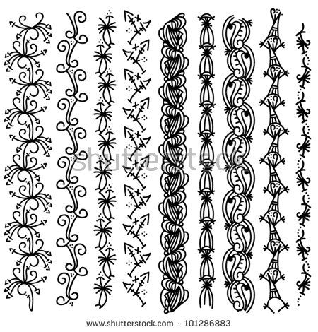 450x470 Whimsical Vector Trim Oder Border Collection Tatuagem