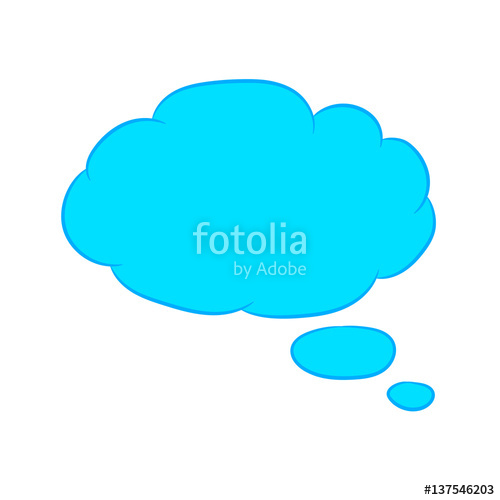 500x500 Cloud Thought Fly Blue With Trim Of Vector Illustration Stock