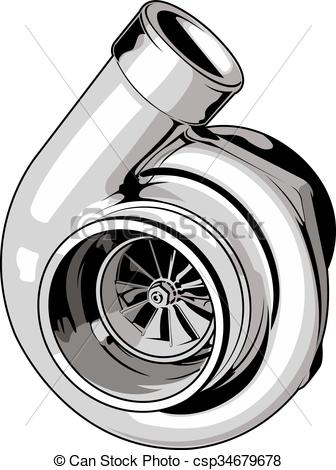 336x470 Turbo. Sports Turbine Engine On White Isolated Background.
