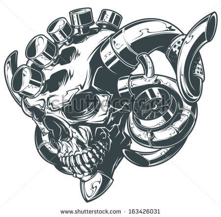 450x442 Vector Turbo Skull