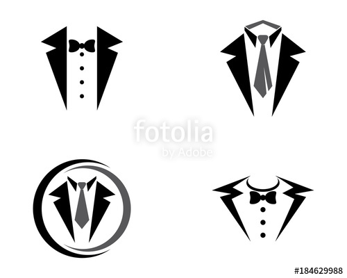 500x400 Tuxedo Logo Template Vector Icon Illustration Design Stock Image