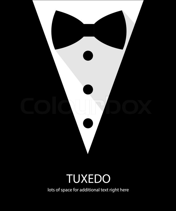 670x800 Black And White Bow Tie Tuxedo Illustration Flat Long Shadow