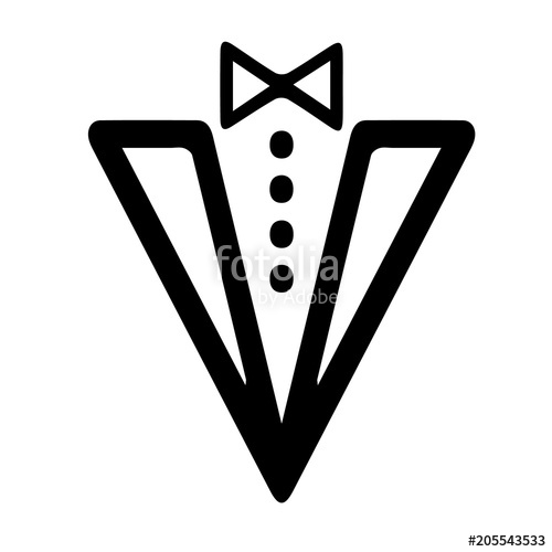 500x500 Tuxedo Vector Icon Eps 10. Suit And Bow Illustration. Stock Image