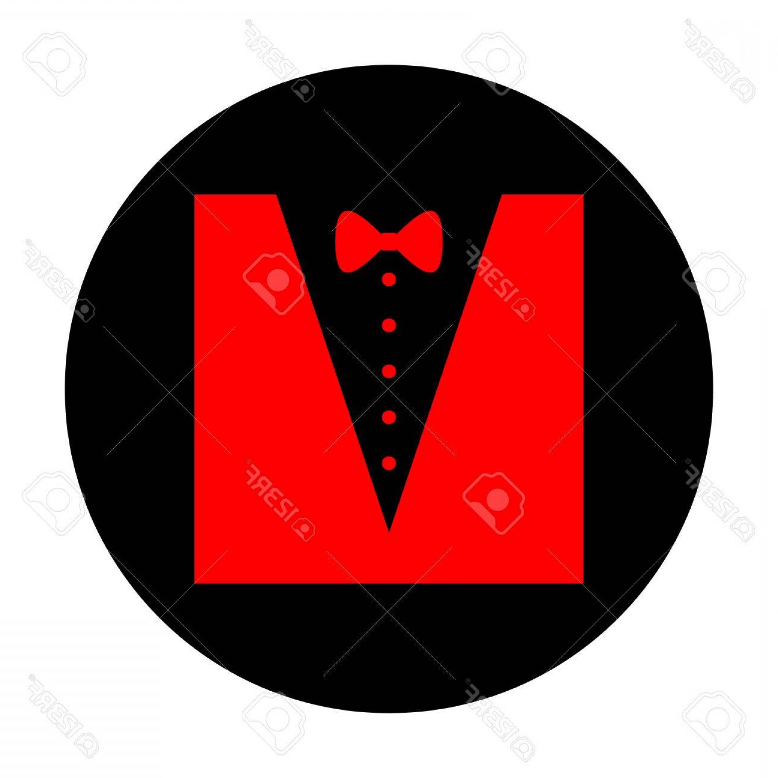 1560x1560 Photostock Vector Tuxedo With Bow Silhouette Red Vector Icon On