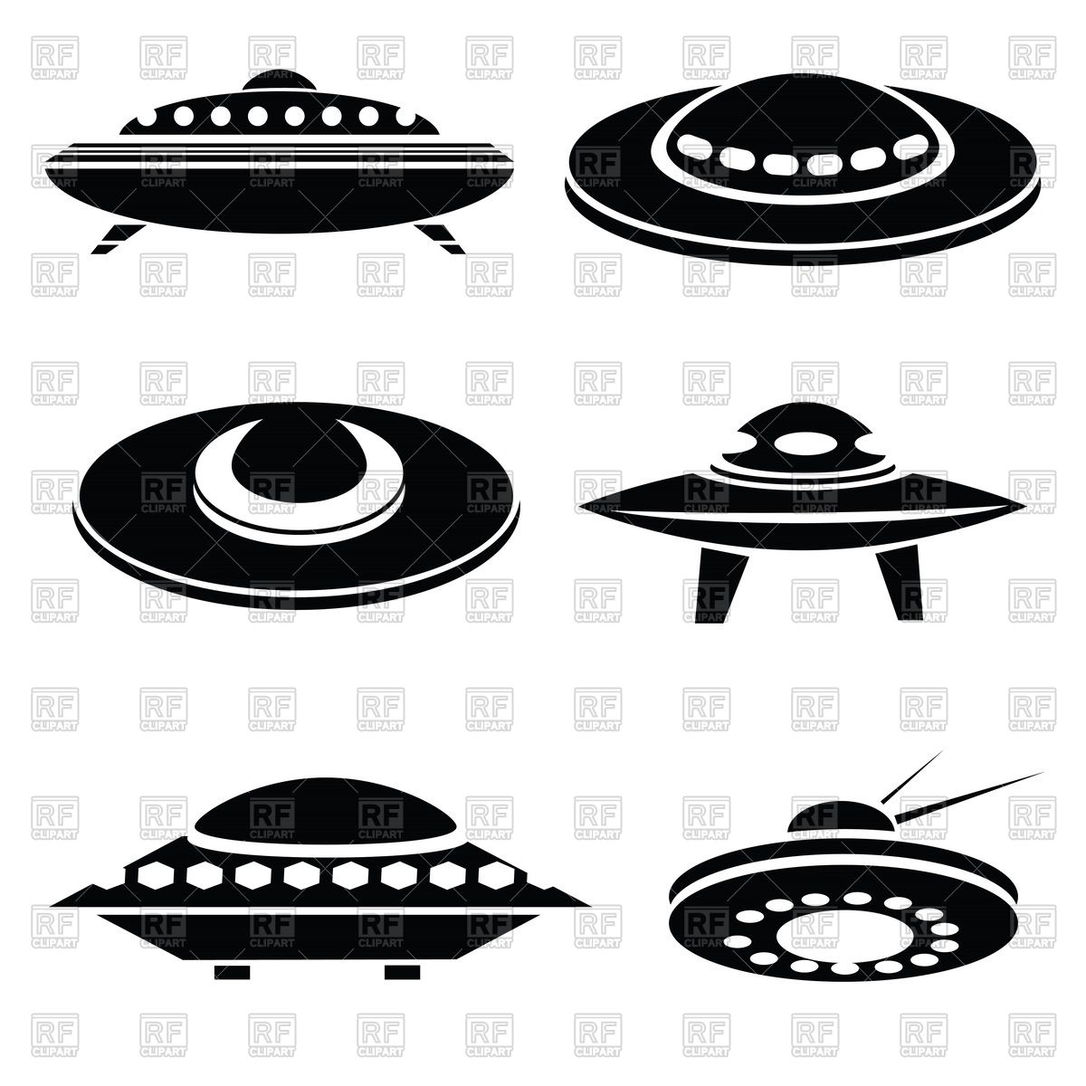 1200x1200 Silhouettes Of Spaceships Or Ufo Vector Image Vector Artwork Of