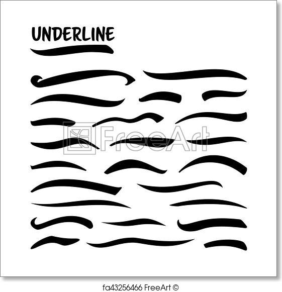 561x581 Free Art Print Of Underline Vector Set. Handmade Black Lines