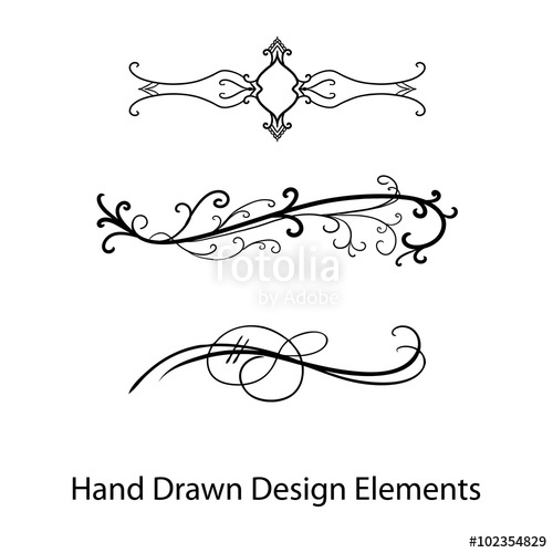 500x500 Vector Design Element, Beautiful Fancy Curls And Swirls Divider Or