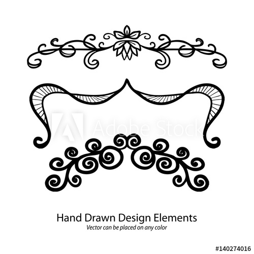 500x500 Vector Design Elements, Hand Drawn Paragraph Or Text Underline