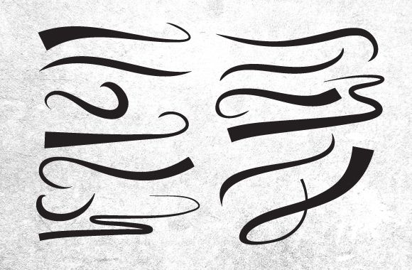 580x380 25 Vector Swooshes, Underlines And Ornaments Tattoos
