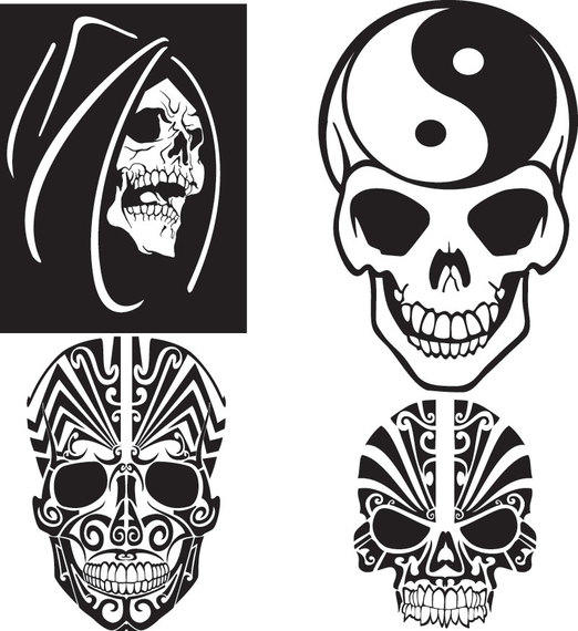 522x570 Free Unique Skull Vector