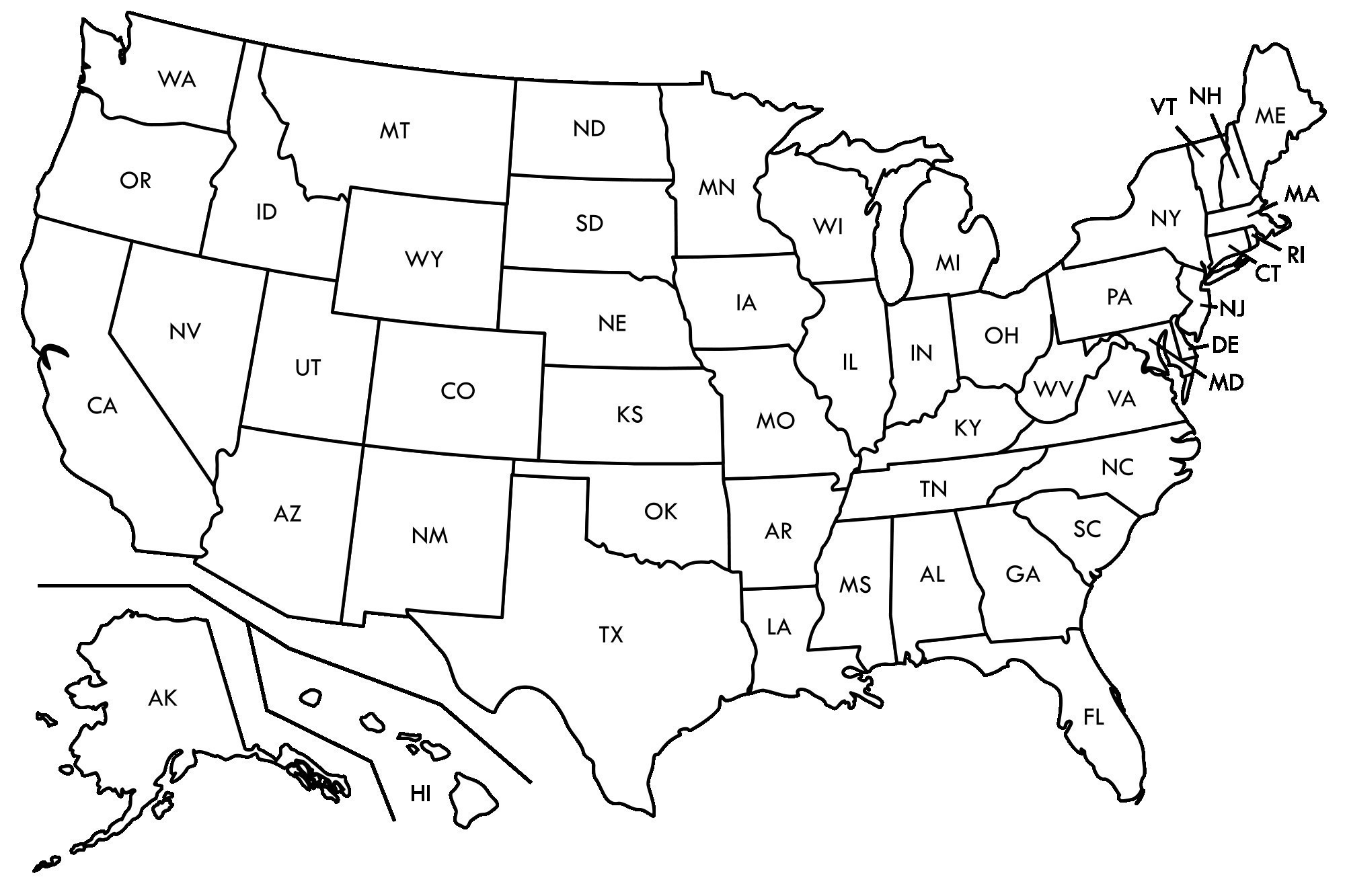 2000x1333 Us Map Vector Black And White Us Map White Background 51846552