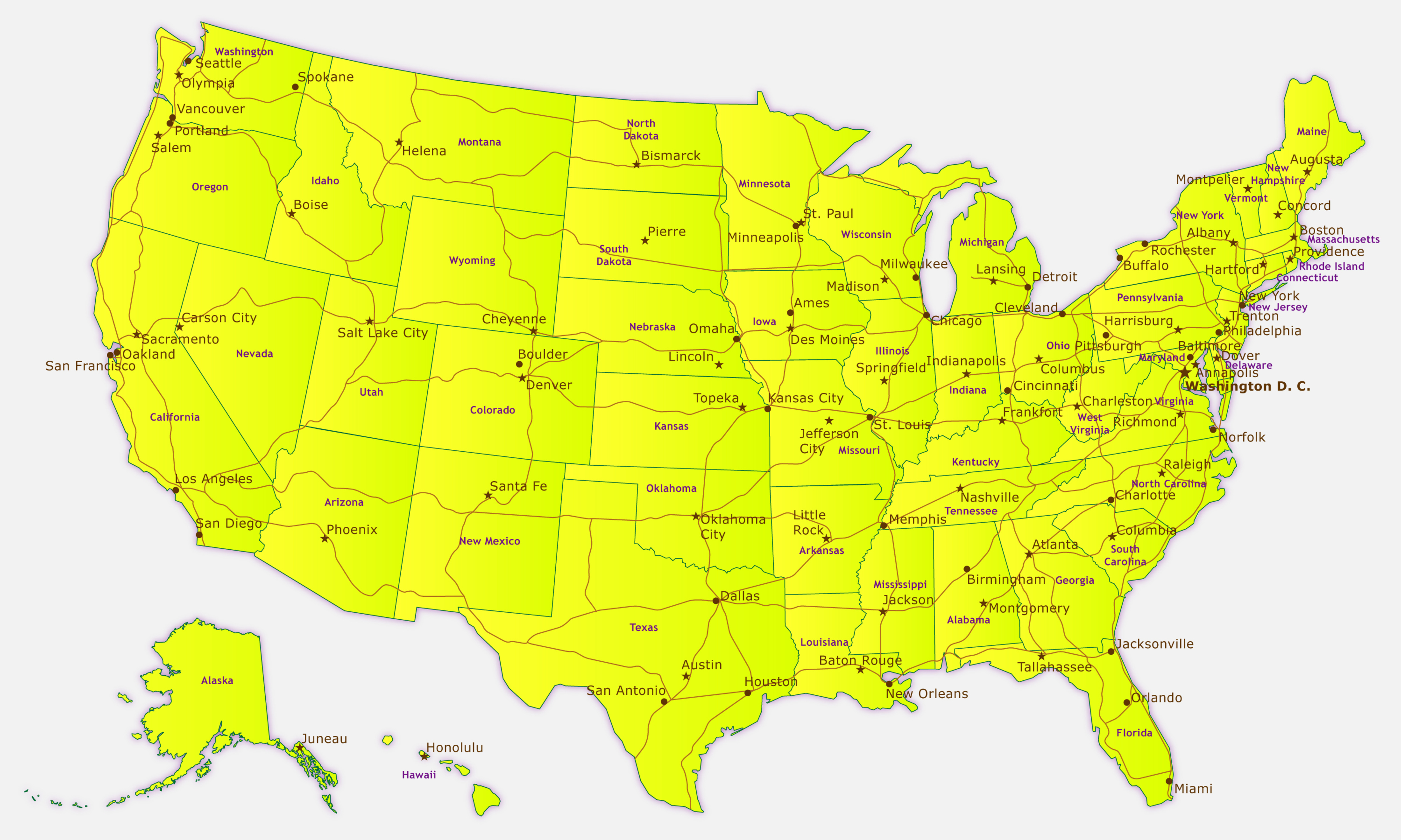 5000x3000 Us Map Vector 13 An Images Hub