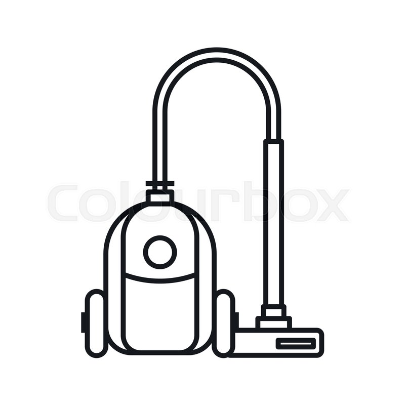 800x800 Vacuum Cleaner Icon In Outline Style Isolated On White Background