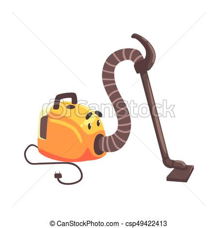 450x470 Funny Vacuum Cleaner Character With Smiling Face, Humanized Home