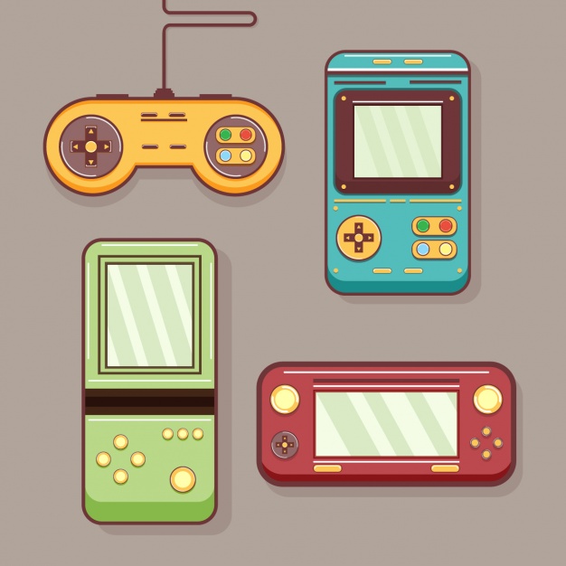 626x626 Coloured Retro Video Games Vector Free Download