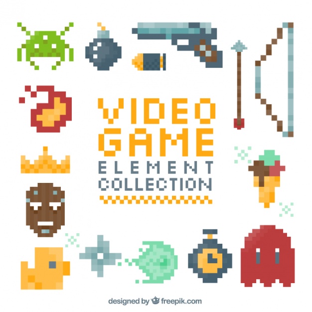 626x626 Elements Pixelated About Video Games Vector Free Download