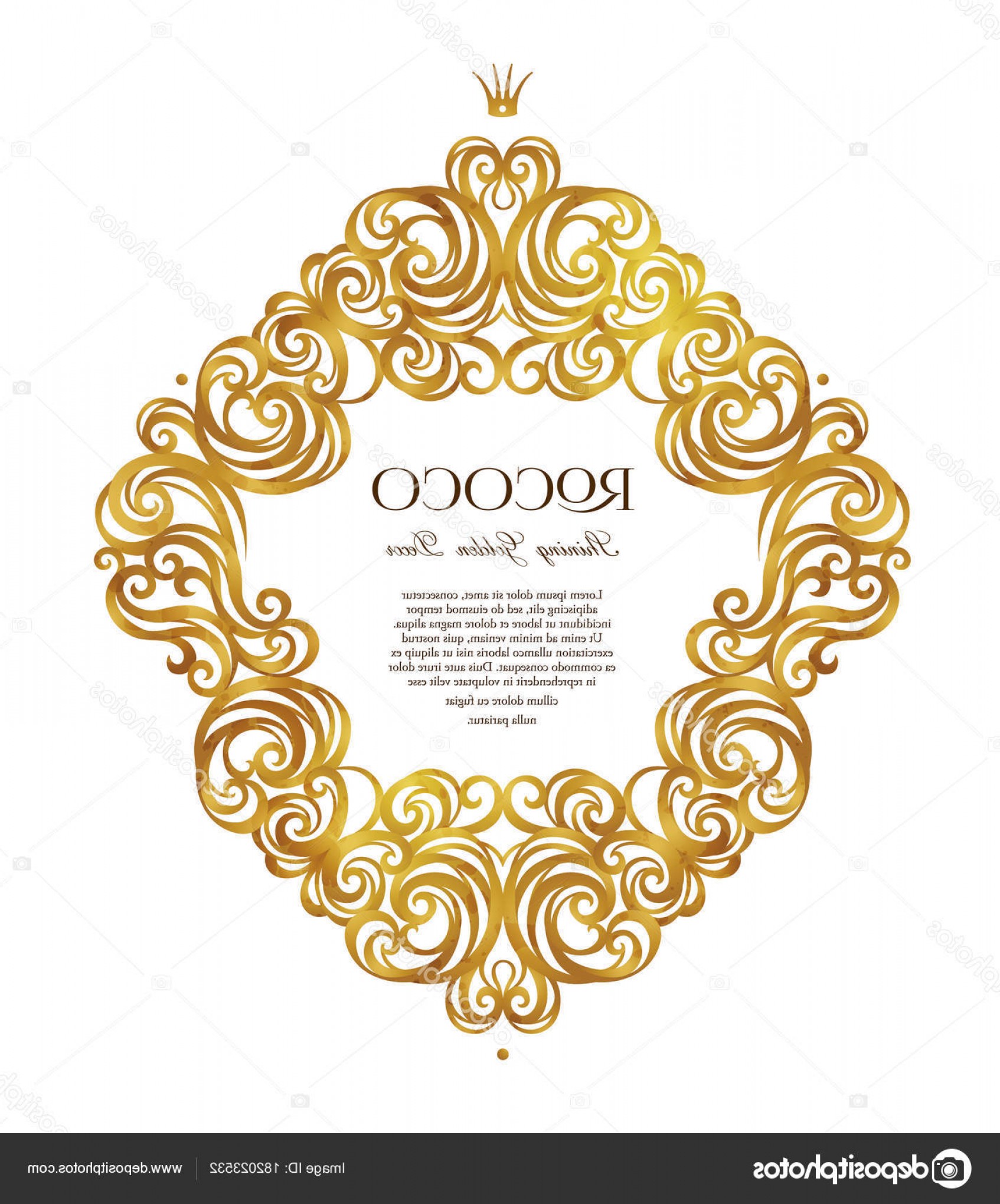 1694x2040 Stock Illustration Vector Vintage Golden Frame In Shopatcloth