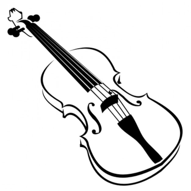 626x626 Violin Illustration In Black And White Vector Free Download