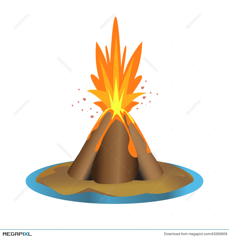 800x830 Vector Volcano Illustration Illustration 43266809
